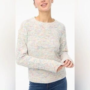 J.crew Size Small Speckled Confetti Crewneck Chenille Pullover Sweater